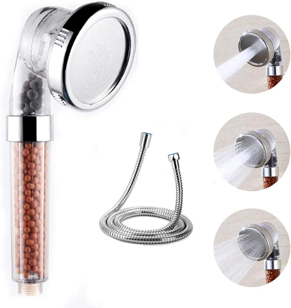 سردوش دستی با فشار قوی و صرفه جویی در آب، دارای 3 حالت پاشش با شلنگ انعطاف پذیر 150 سانتی متری و سردوش قابل جدا شدن برای تجربه دوش عالی سردوش دستی با فشار قوی و صرفه جویی در آب، دارای 3 حالت پاشش با شلنگ انعطاف پذیر 150 سانتی متری و سردوش قابل جدا شدن برای تجربه دوش عالی