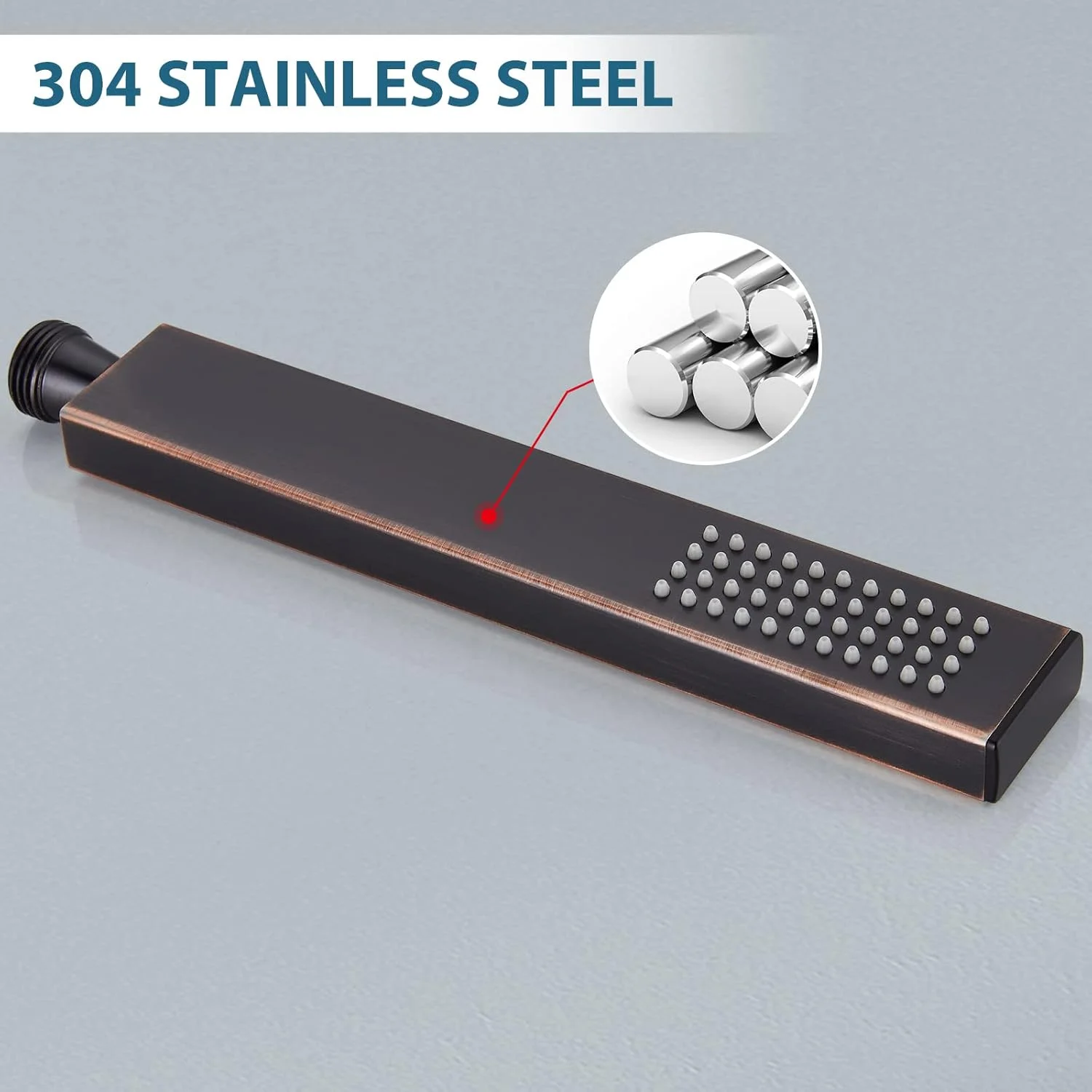 دوش دستی حمام، روکش برنزی روغنی، استیل ضد زنگ SUS304، فشار قوی، نصب دیواری به همراه اتصال دیواری و نگهدارنده دوش و شلنگ انعطاف پذیر 150 سانتی متری