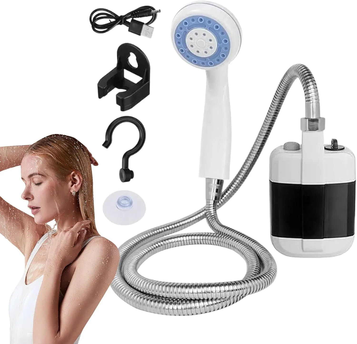 دوش کمپینگ | دوش دستی قابل حمل، تجهیزات حمام در فضای باز، دستگاه دوش دستی برقی برای پیاده روی ساحلی دوش کمپینگ | دوش دستی قابل حمل، تجهیزات حمام در فضای باز، دستگاه دوش دستی برقی برای پیاده روی ساحلی