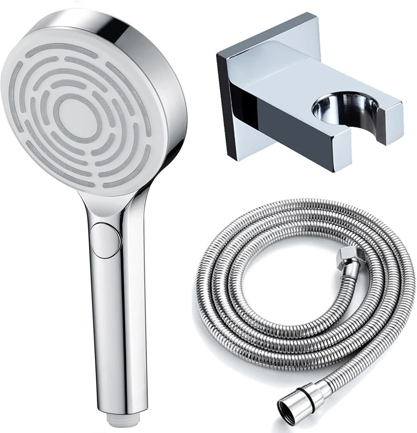 ست دوش دستی با فشار قوی، دارای 3 حالت اسپری، ست دوش قابل جدا شدن با شلنگ 150 سانتیمتری، مشکی ست دوش دستی با فشار قوی، دارای 3 حالت اسپری، ست دوش قابل جدا شدن با شلنگ 150 سانتیمتری، مشکی