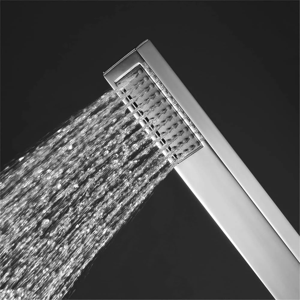 میله لغزنده دوش با سردوش دستی، سردوش دستی برنجی با شلنگ، سردوش فشار قوی، میله لغزنده دوش با ارتفاع قابل تنظیم استیل ضد زنگ - مشکی (کروم)