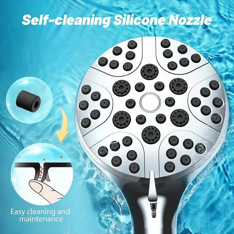 سردوش حمام با 8 حالت پاشش، سردوش بارانی دستی، دستی قابل تنظیم با فشار بالا، جداشدنی، جریان بالا، دارای قابلیت شستشوی قوی برای تمیز کردن وان و حیوانات خانگی، طراحی لوکس با کیفیت عالی