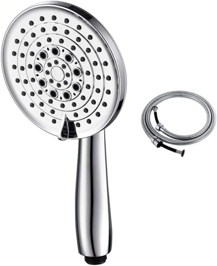 دوش دستی با فشار قوی دارای 5 حالت پاشش، ماساژ و آبگرم، با روکش کروم، به همراه شلنگ و قابلیت تنظیم دوش دستی با فشار قوی دارای 5 حالت پاشش، ماساژ و آبگرم، با روکش کروم، به همراه شلنگ و قابلیت تنظیم
