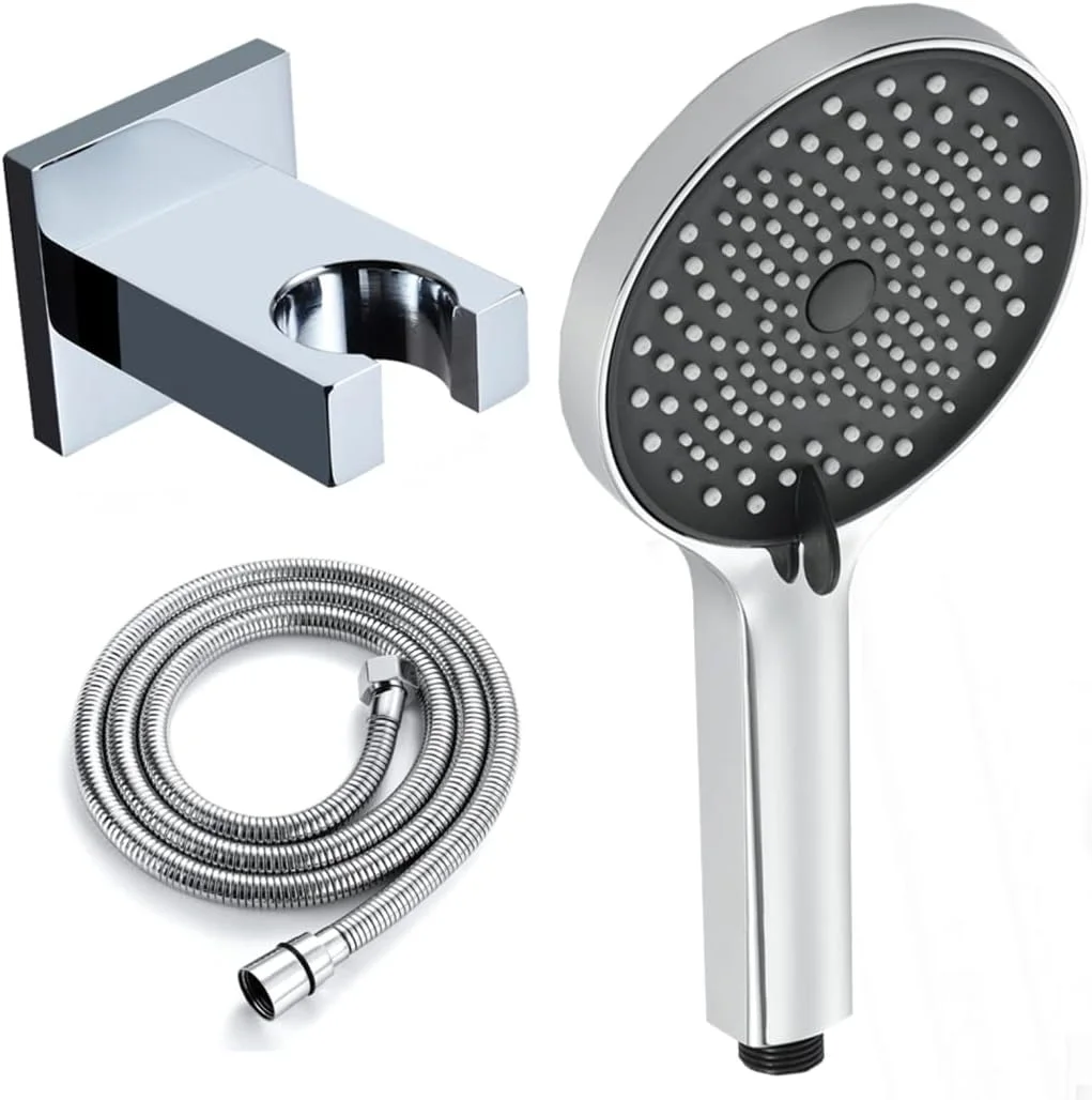 سری دوش دستی، سری دوش فشار قوی، سری دوش جداشدنی با 3 حالت/تنظیمات پاشش به همراه شلنگ استیل 304 کششی و قلاب دوش مسی، مدل 1 سری دوش دستی، سری دوش فشار قوی، سری دوش جداشدنی با 3 حالت/تنظیمات پاشش به همراه شلنگ استیل 304 کششی و قلاب دوش مسی، مدل 1