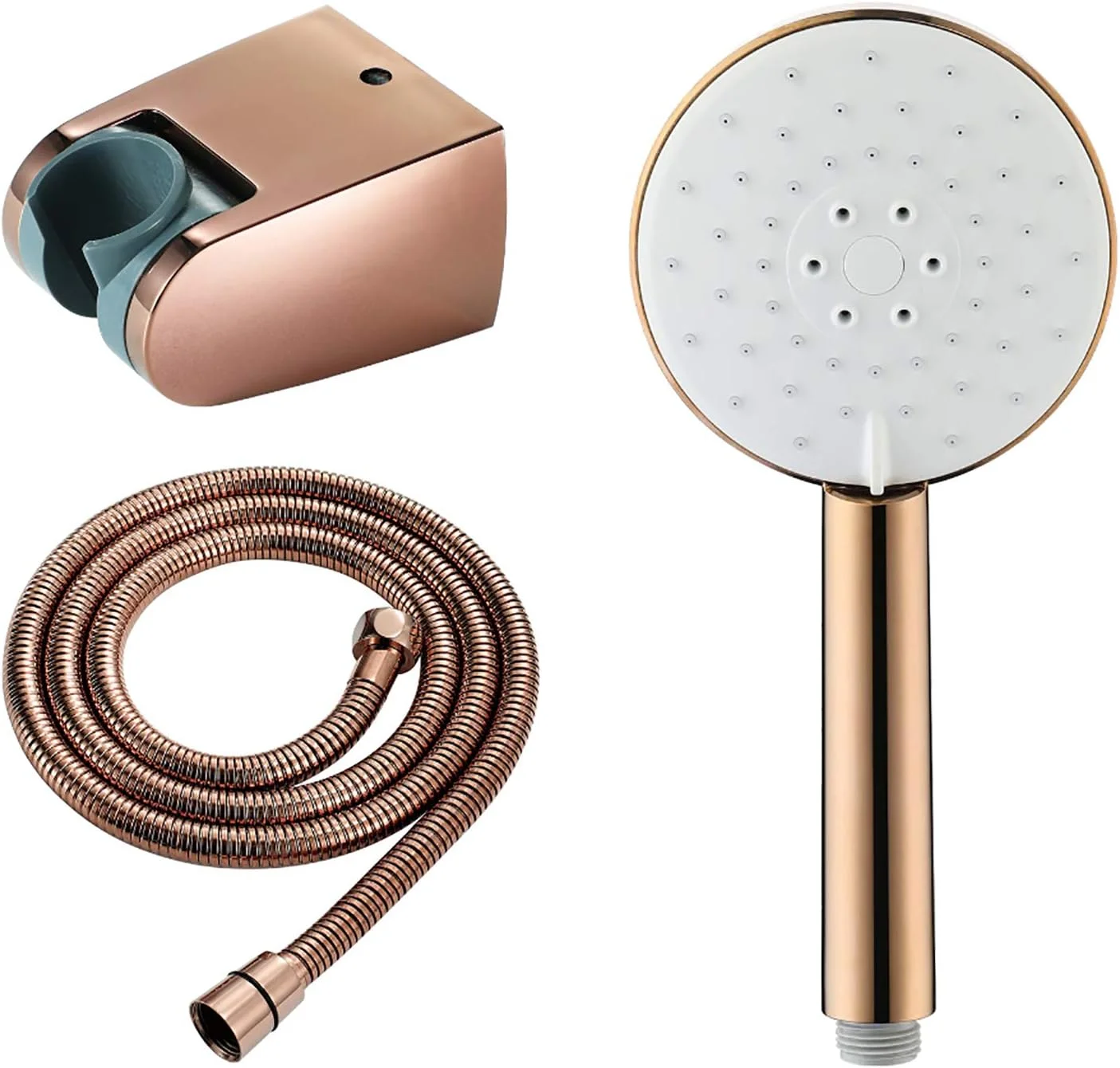 مجموعه سردوش دستی با فشار قوی، سردوش ABS گرد با 3 عملکرد و صرفه جویی در آب به همراه شلنگ استیل ضد زنگ 1.5 متری و نگهدارنده، طلایی تیتانیومی مجموعه سردوش دستی با فشار قوی، سردوش ABS گرد با 3 عملکرد و صرفه جویی در آب به همراه شلنگ استیل ضد زنگ 1.5 متری و نگهدارنده، طلایی تیتانیومی