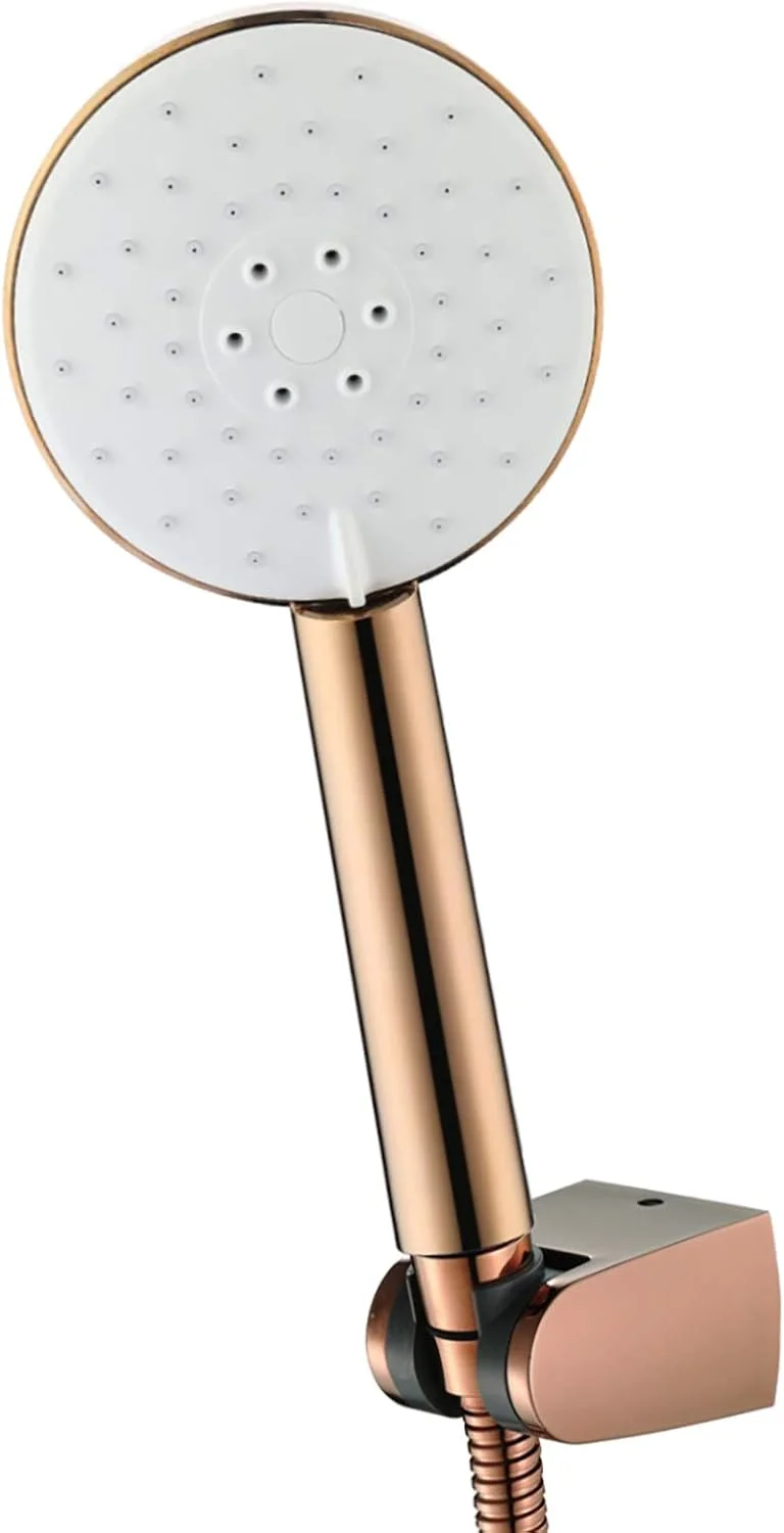 مجموعه سردوش دستی با فشار قوی، سردوش ABS گرد با 3 عملکرد و صرفه جویی در مصرف آب به همراه شلنگ دوش استیل ضد زنگ 1.5 متری و نگهدارنده، طلایی تیتانیومی مجموعه سردوش دستی با فشار قوی، سردوش ABS گرد با 3 عملکرد و صرفه جویی در مصرف آب به همراه شلنگ دوش استیل ضد زنگ 1.5 متری و نگهدارنده، طلایی تیتانیومی