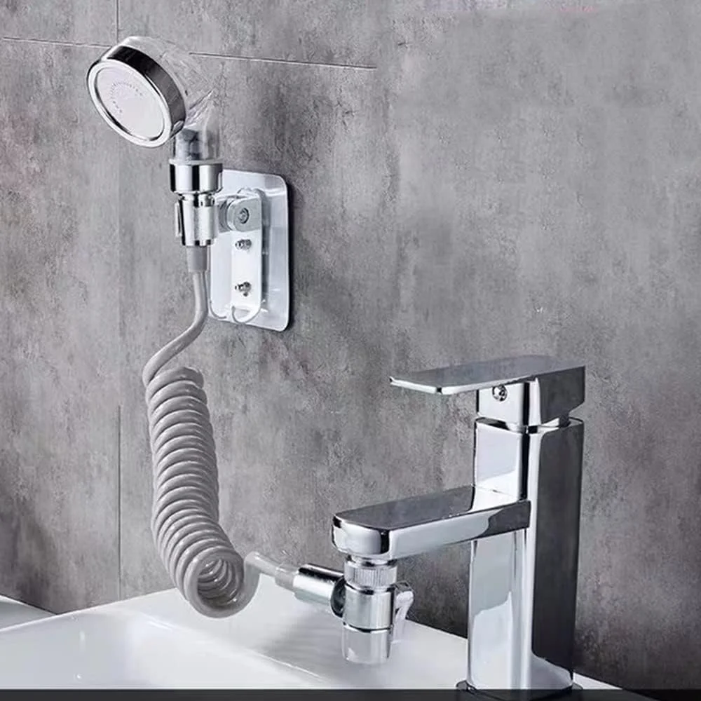 مجموعه سر دوش و شلنگ دستی، مجموعه سر دوش دستی فشار قوی 1.5 متری، افزایش فشار اتصال شلنگ سینک، مجموعه دوش، اسپری دستی، بدون نیاز به سوراخکاری، برای حمام و آشپزخانه مجموعه سر دوش و شلنگ دستی، مجموعه سر دوش دستی فشار قوی 1.5 متری، افزایش فشار اتصال شلنگ سینک، مجموعه دوش، اسپری دستی، بدون نیاز به سوراخکاری، برای حمام و آشپزخانه