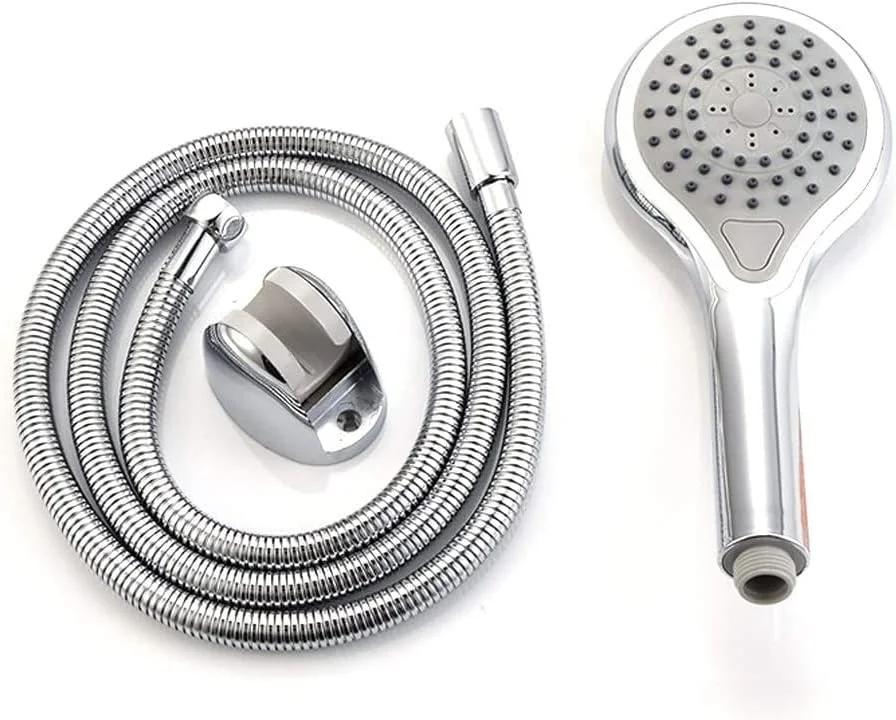 سردوش دستی با فشار قوی، دارای 3 حالت پاشش، ماساژ و آبگرم، سردوش دستی جداشدنی با روکش کروم، مدل M