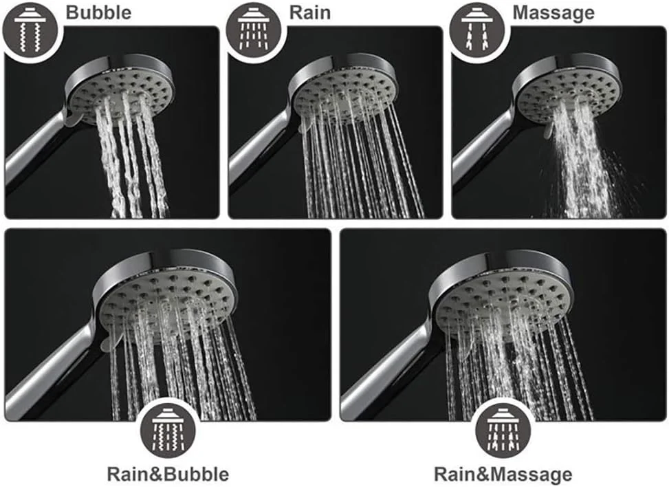 سری دوش دستی با فشار قوی، دارای 5 حالت پاشش، ماساژ و صرفه جویی در آب - روکش کروم سری دوش دستی با فشار قوی، دارای 5 حالت پاشش، ماساژ و صرفه جویی در آب - روکش کروم