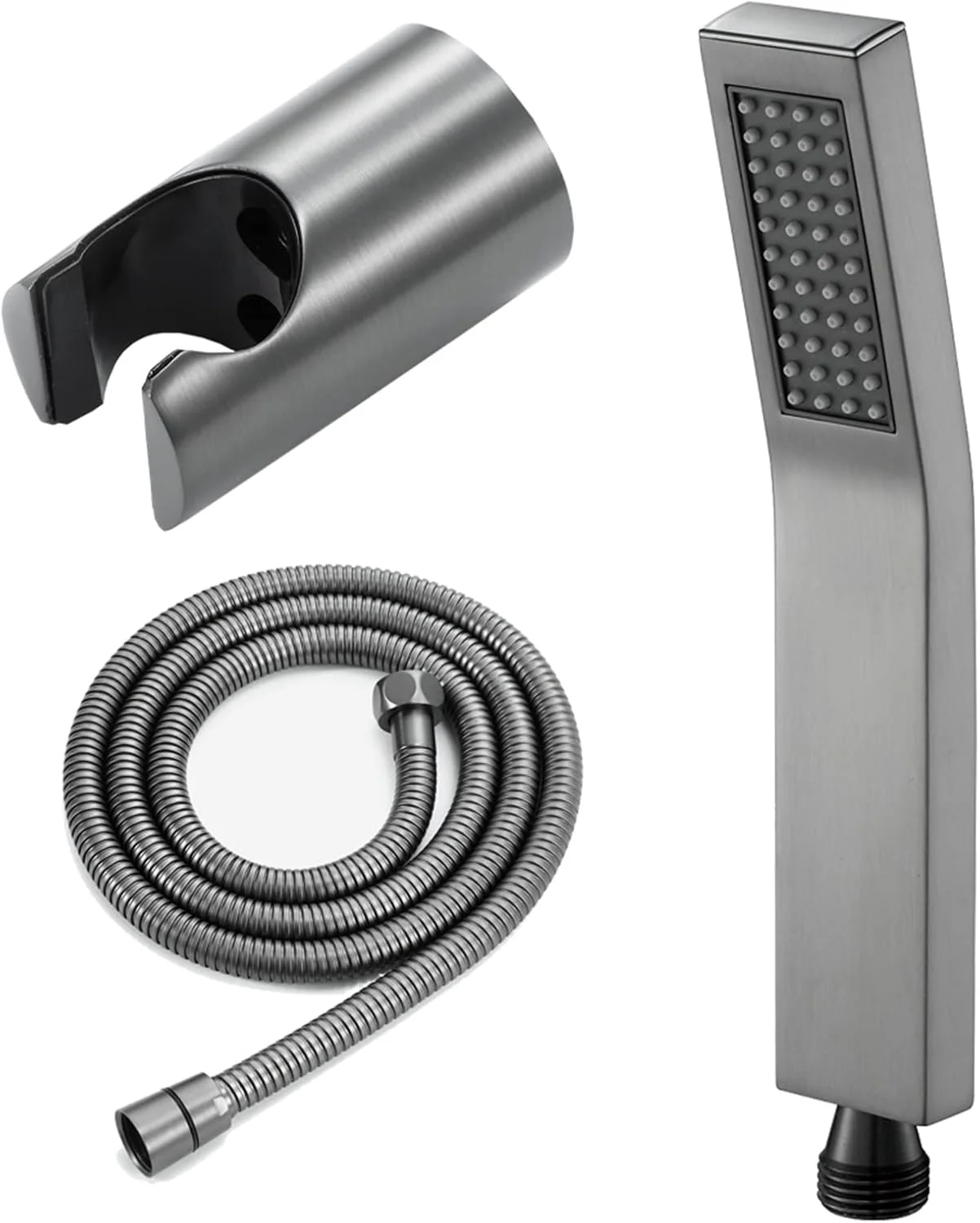 ست دوش دستی با فشار قوی، شامل شلنگ استیل ضد زنگ 304 بسیار بلند و پایه نگهدارنده ABS، مناسب برای حمام