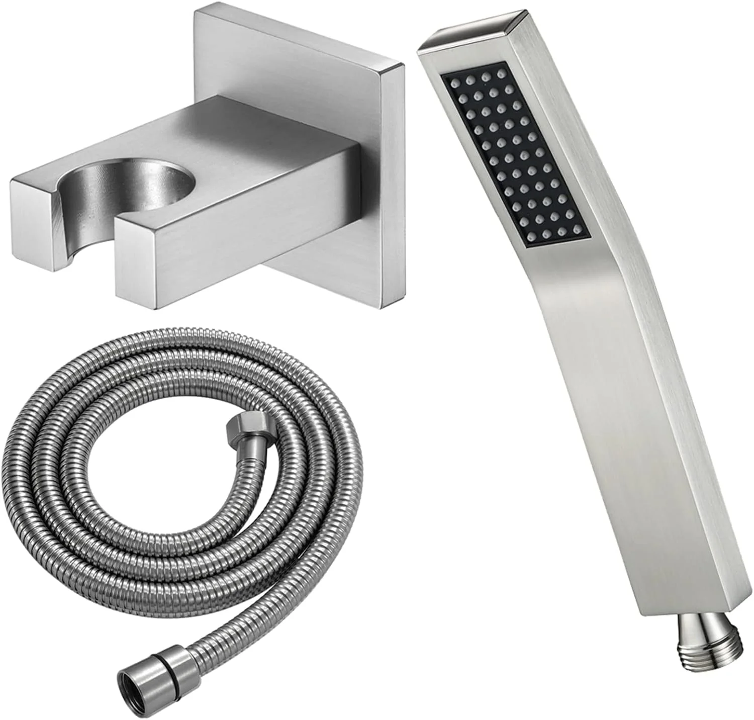 ست دوش دستی با فشار قوی، شامل سردوش دستی مسی، شلنگ استیل 304 و پایه نصب بازویی مسی، سردوش دستی حمام، مدل Type2