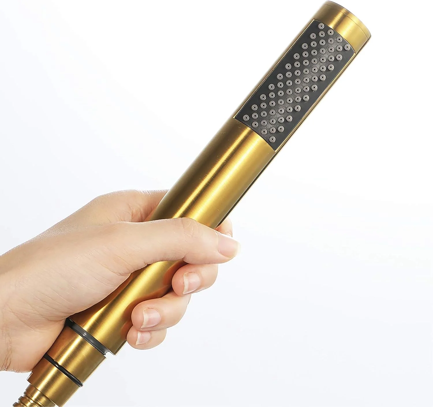 سردوش دستی با فشار قوی، پاشش بارانی، جنس برنجی، اتصال جهانی G1/2 اینچ، رنگ طلایی تیتانیومی برس خورده مناسب حمام سردوش دستی با فشار قوی، پاشش بارانی، جنس برنجی، اتصال جهانی G1/2 اینچ، رنگ طلایی تیتانیومی برس خورده مناسب حمام