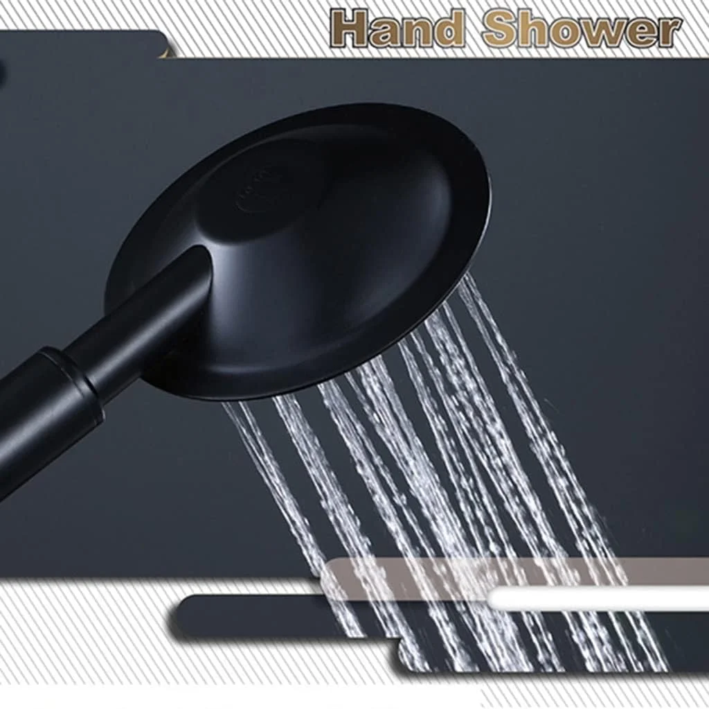 سردوش حمام مشکی با سردوشی دستی، سردوش های فشار قوی برای اسپا، جت دایره ای دوش با نازل های سیلیکونی، رابط جهانی