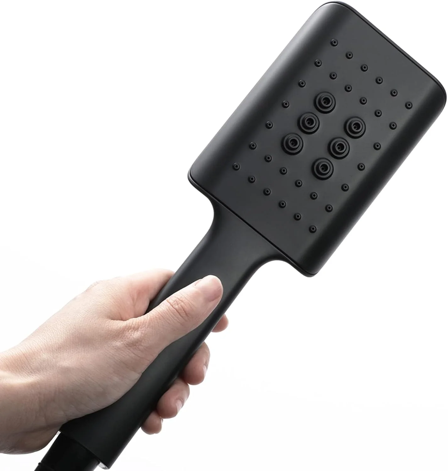 سردوش حمام دستی مربعی با فشار قوی دارای 3 حالت، سردوش دستی ABS با شلنگ و براکت قابل تنظیم چند زاویه، سفید