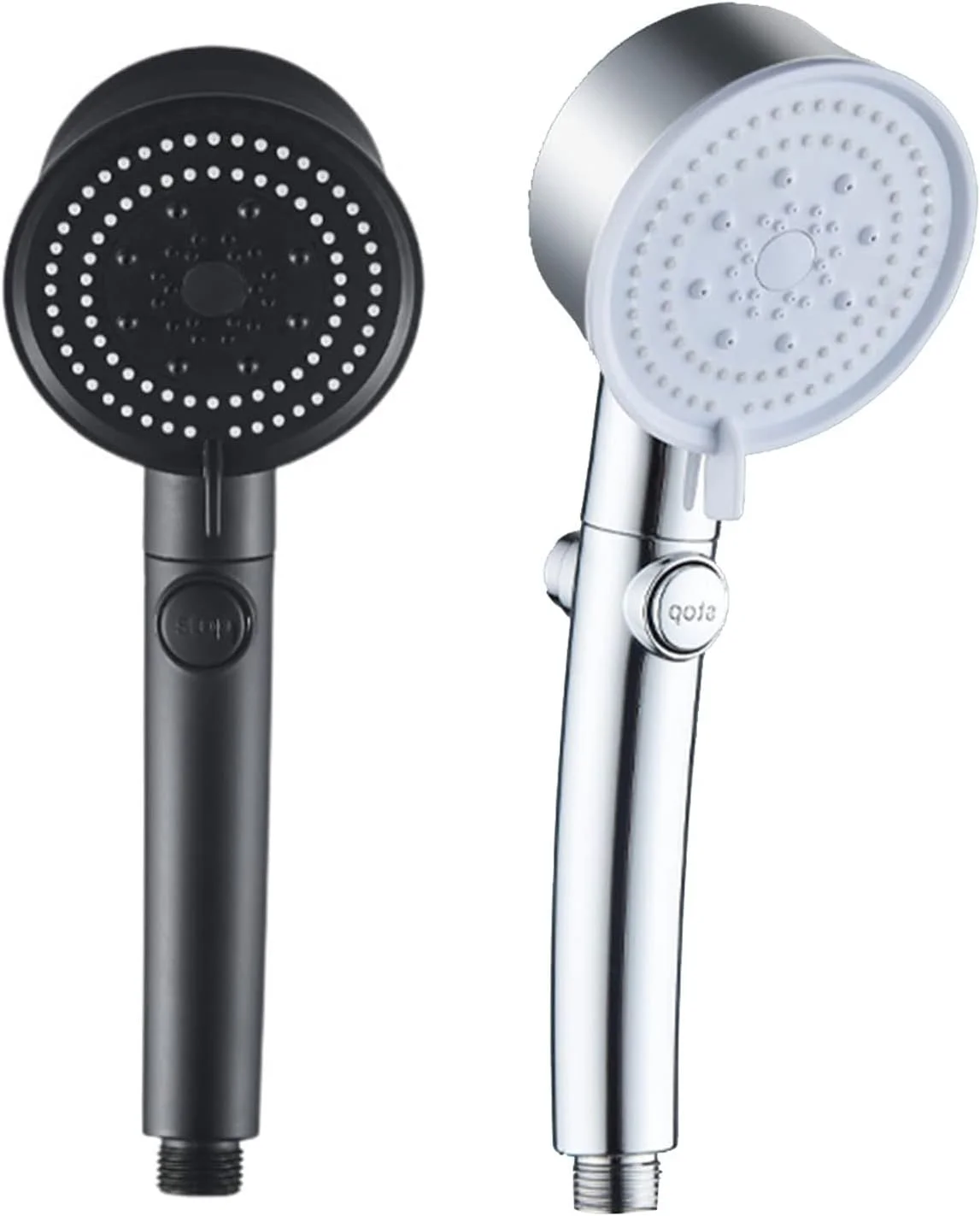 دوش دستی با 5 حالت پاشش آب، صرفه جویی در مصرف آب، دوش پرفشار برای سر، دکمه توقف آب تک کلیدی، لوازم جانبی حمام، دوش دستی پرفشار قابل نصب روی دیوار