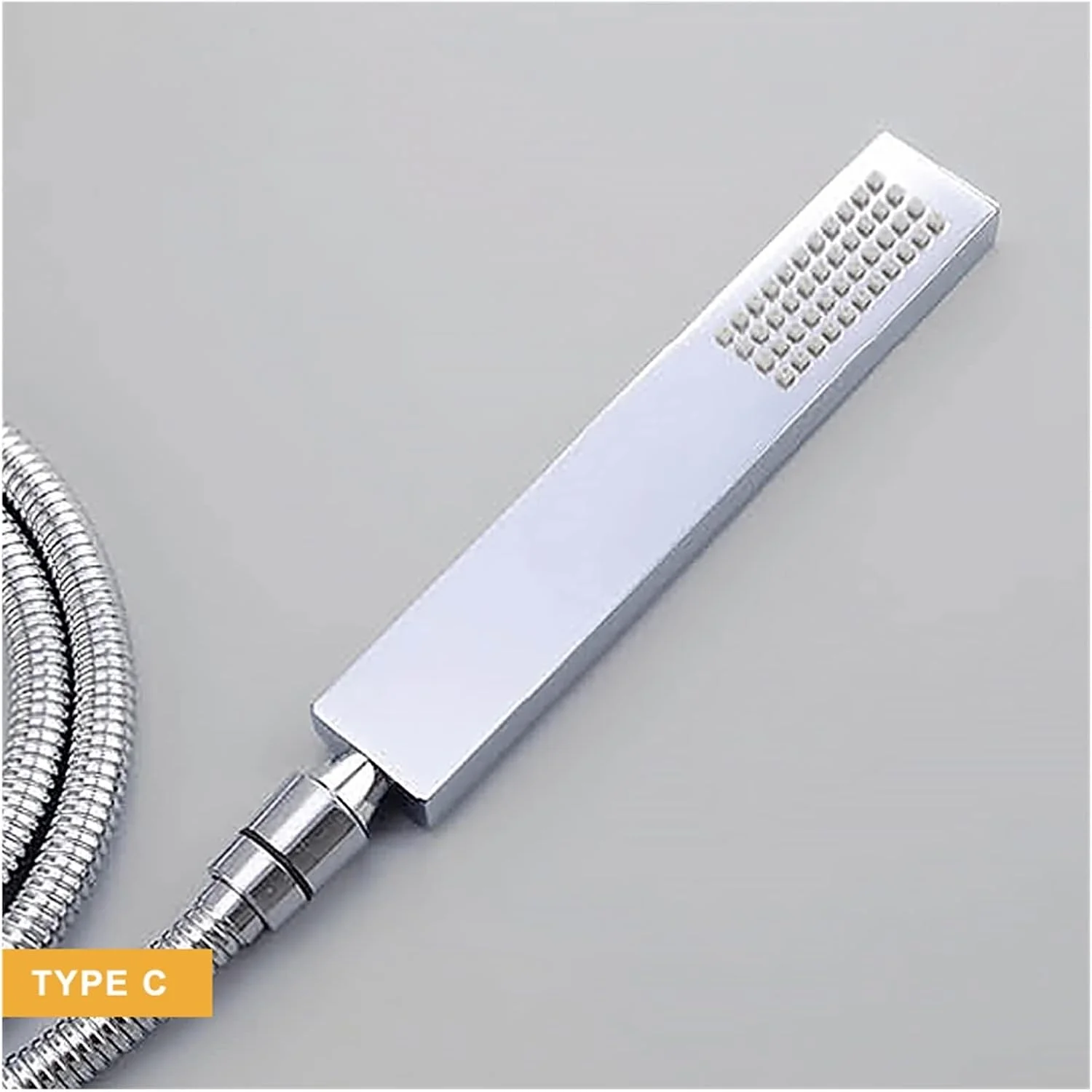 سردوش دستی برنجی جایگزین سردوش حمام برای سیستم دوش حمام، سبک مربعی مدرن، کروم براق