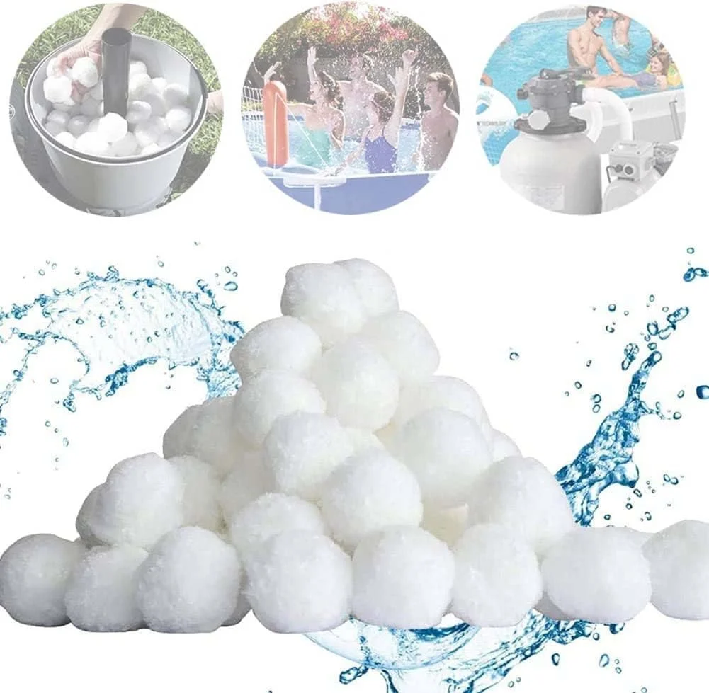 توپ های فیلتر SYOSI، توپ های کروی فیلتراسیون، جایگزین فیلتر آب استخر، جایگزین فیلتر ناخالصی ها برای استخر/آکواریوم/مخزن ماهی 200 گرم