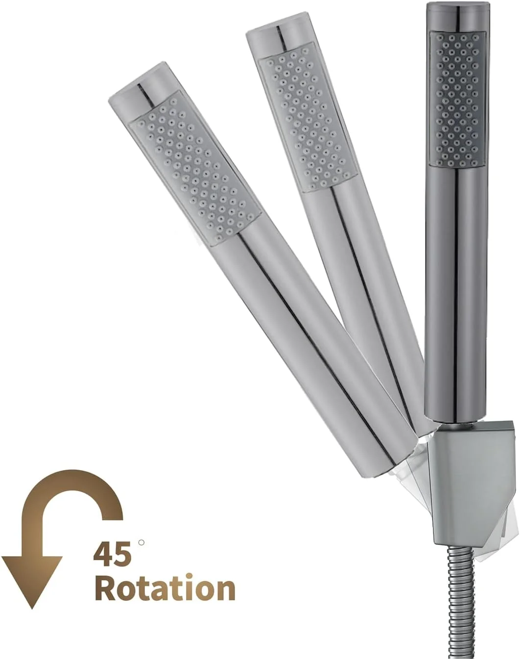 سردوش دستی با شلنگ و نگهدارنده زاویه قابل تنظیم، سردوش دستی مدرن با فشار آب بالا و صرفه جویی در آب، کیت سردوش کروم