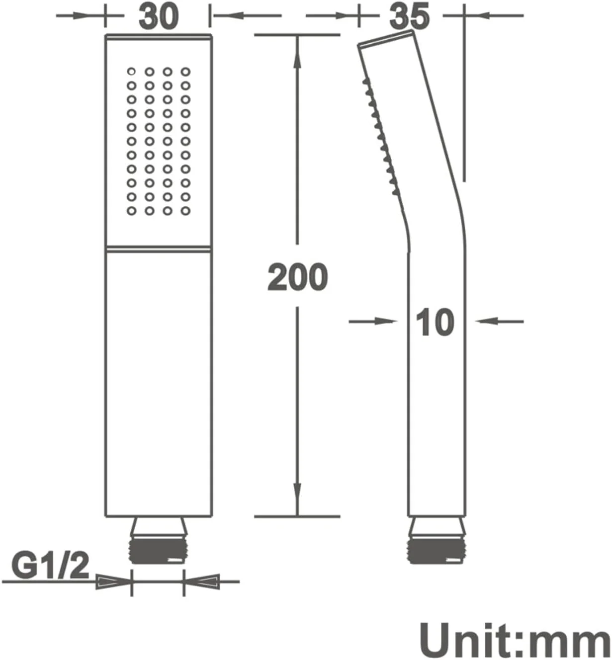 سردوش دستی ضد رسوب، سردوش دستی صرفه جویی در آب، سردوش دستی نیکل برس خورده برنجی با نگهدارنده دوش برنجی، شلنگ دوش 1.5 متری