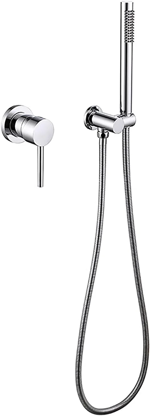 ست سر دوش دستی برنجی صرفه جویی در آب، دوش دستی دیواری با یک دسته، به همراه شلنگ و نگهدارنده، مشکی