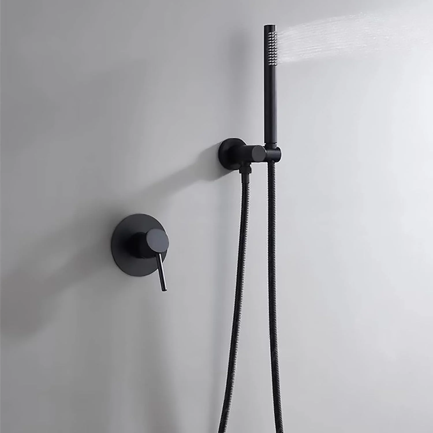 ست دوش دستی مشکی با سر دوش برنجی صرفه جویی در آب، دوش دستی دیواری با دسته تکی، به همراه شلنگ و نگهدارنده برنجی ست دوش دستی مشکی با سر دوش برنجی صرفه جویی در آب، دوش دستی دیواری با دسته تکی، به همراه شلنگ و نگهدارنده برنجی