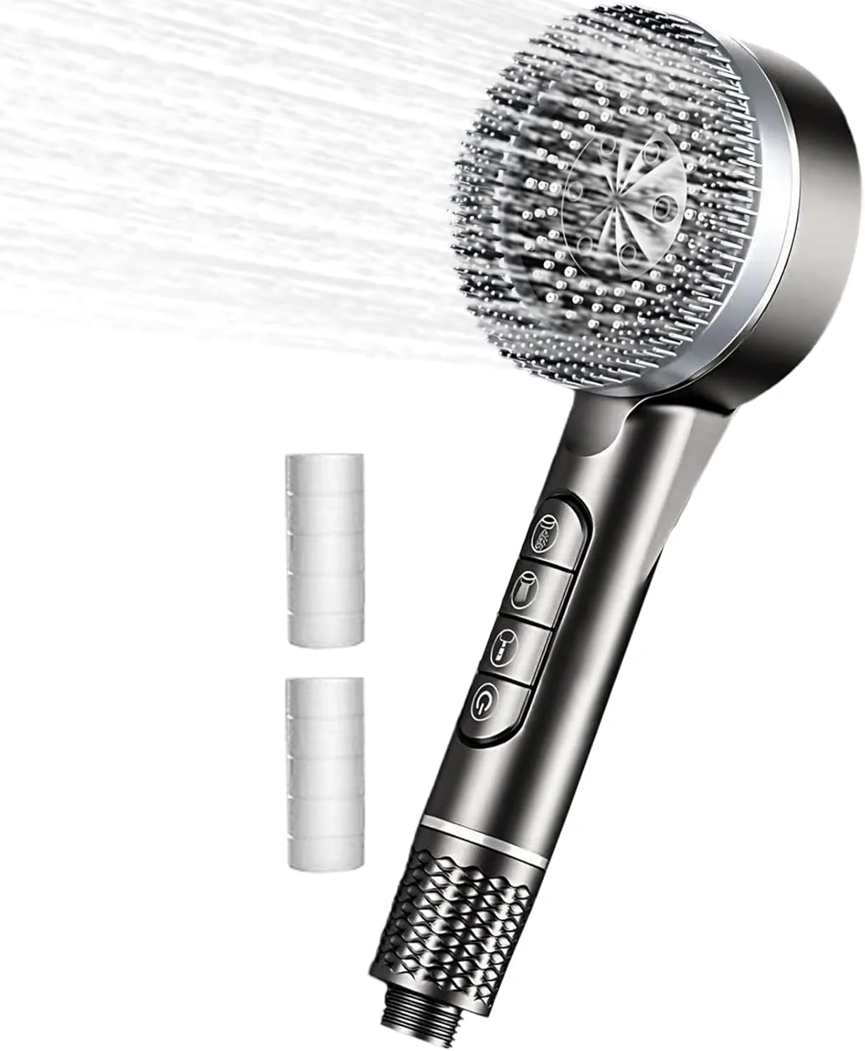 سردوش دستی - سردوش تصفیه کننده آب با فشار قوی - دارای شستشوی قدرتمند داخلی برای تمیز کردن وان، کاشی و حیوانات خانگی، سر دوش فیلتراسیون 4 حالته برای حمام منزل، آپارتمان، خوابگاه