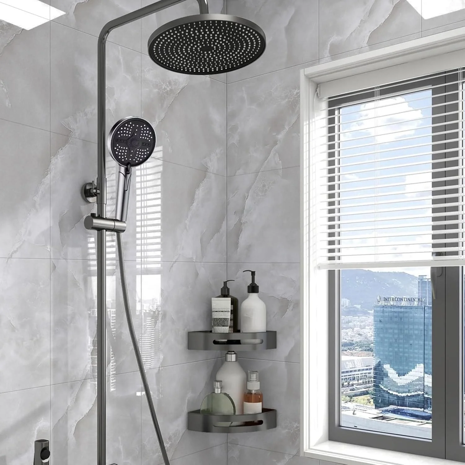 سردوش دستی - سردوش دستی قوی با فشار بالا | دارای 5 حالت مختلف، مناسب برای حمام منزل، آپارتمان، هتل، خوابگاه، شستشو، حمام کردن، نظافت حیوانات خانگی، کودکان و بزرگسالان سردوش دستی - سردوش دستی قوی با فشار بالا | دارای 5 حالت مختلف، مناسب برای حمام منزل، آپارتمان، هتل، خوابگاه، شستشو، حمام کردن، نظافت حیوانات خانگی، کودکان و بزرگسالان