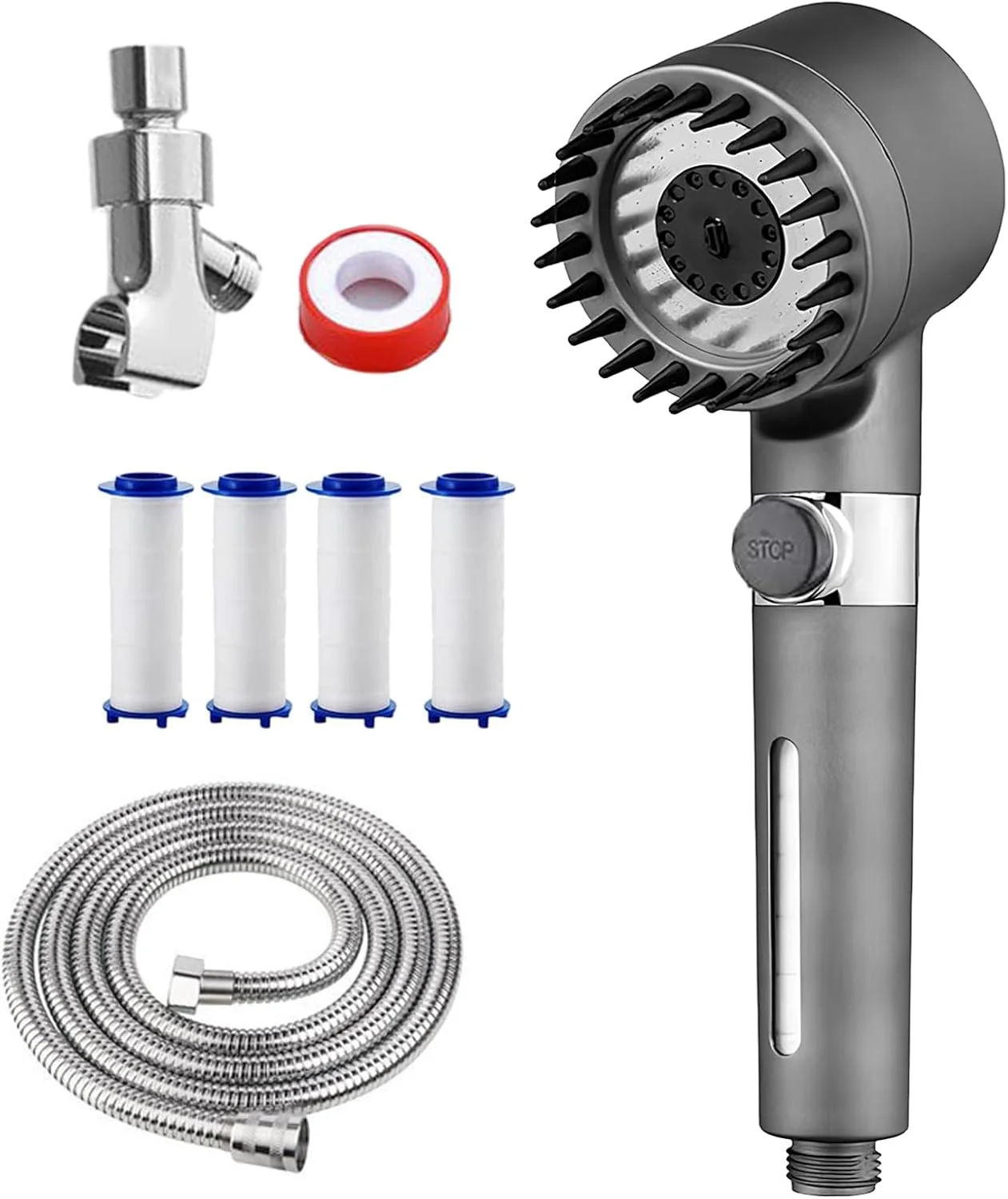 سردوش دستی - سردوش قطره یونی برای حمام، اسپری سردوش دستی قابل تنظیم برای استفاده در هتل، خوابگاه، آپارتمان