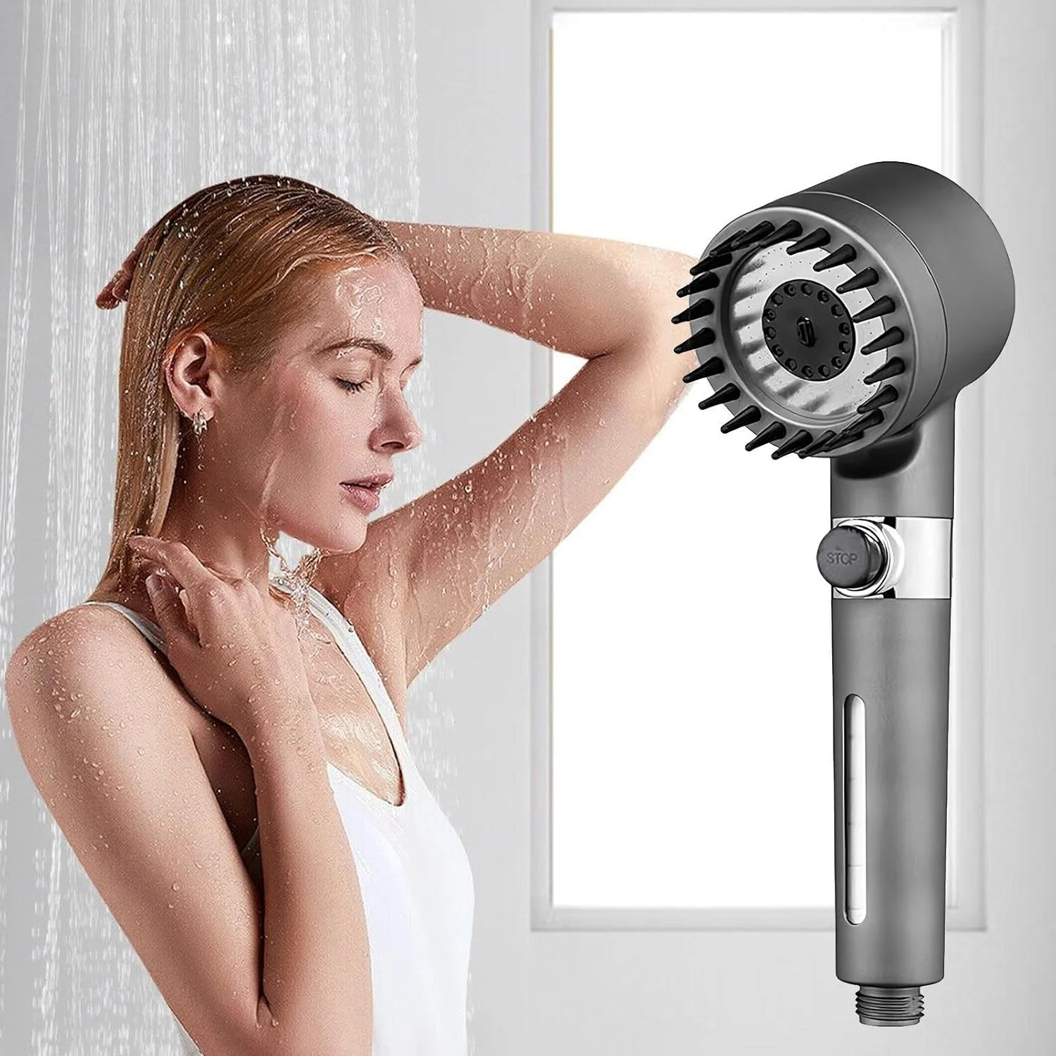 سردوش دستی - سردوش قطره یونی برای حمام، اسپری سردوش دستی قابل تنظیم برای استفاده در هتل، خوابگاه، آپارتمان