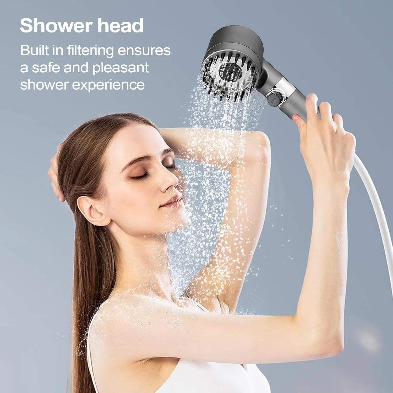 سردوش دستی با قابلیت تنظیم حالت اسپری - سردوش فیلتردار - سردوش دستی قابل تنظیم برای استفاده در هتل، خوابگاه و آپارتمان