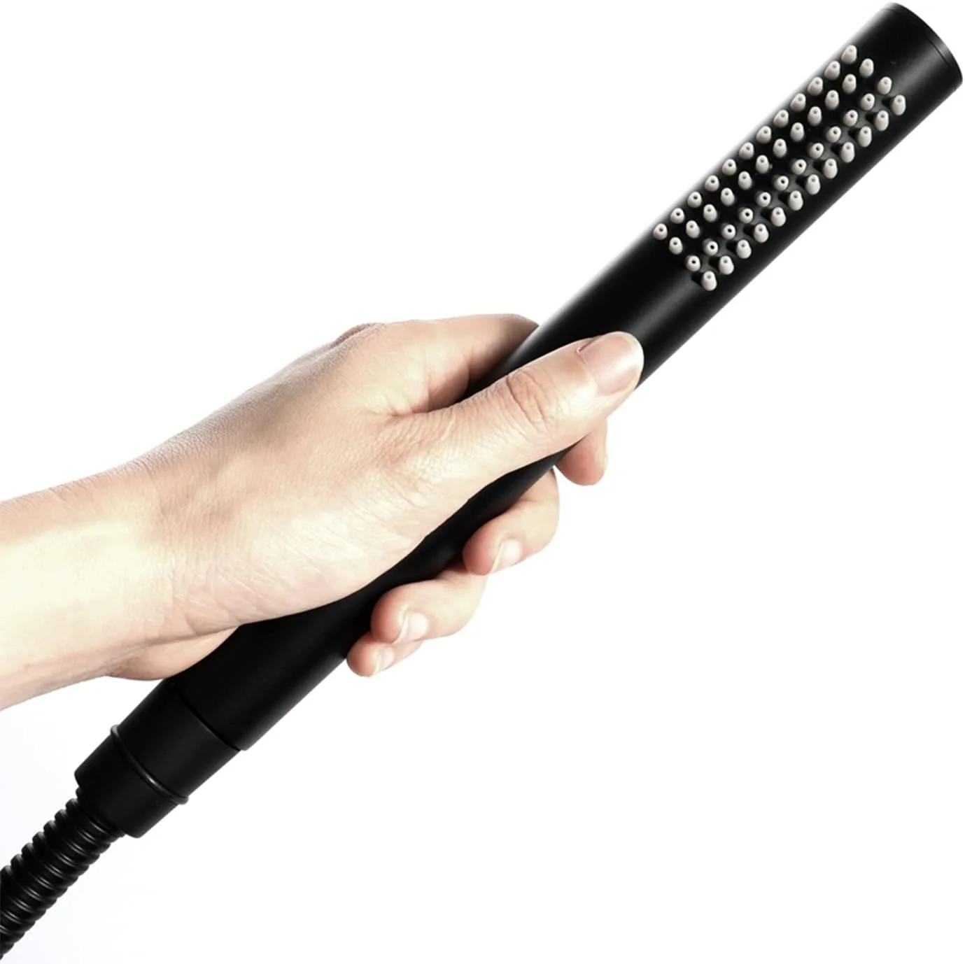 دوش دستی برنجی با فشار قوی، نصب دیواری، به همراه پایه دوش ABS و شلنگ دوش 150 سانتی متری - سفید