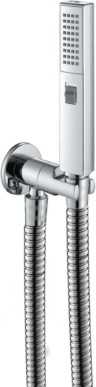 سردوش دستی با فشار قوی، 2 حالت پاشش آب، صرفه جویی در مصرف آب، ضد رسوب، به همراه پایه نگهدارنده و شلنگ 1.5 متری