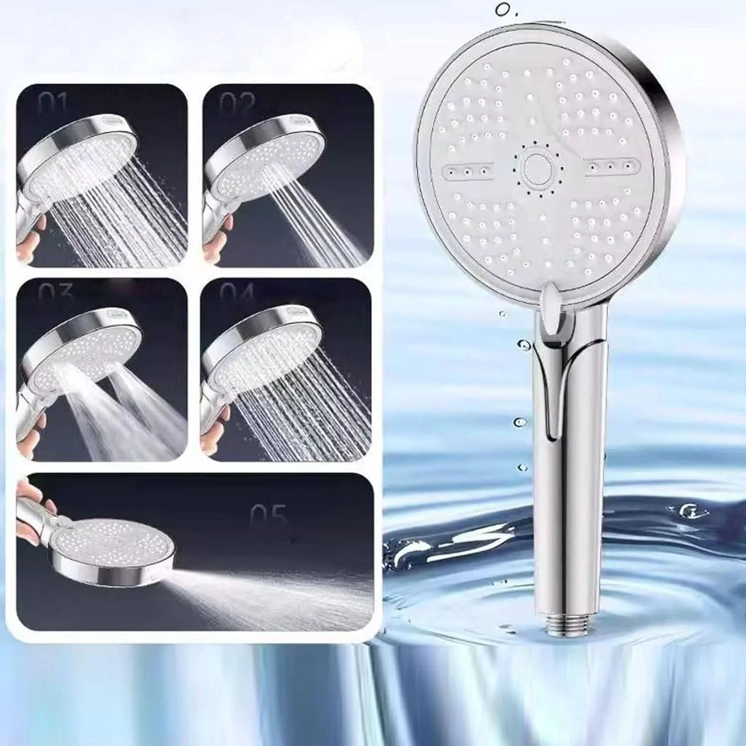 سردوش دستی، سردوش فشاری با اسپری دستی - سردوش بارانی 5 حالته برای خانه، هتل، حمام، خوابگاه، آپارتمان، کودکان، بزرگسالان، حیوانات خانگی، نظافت و شستشو