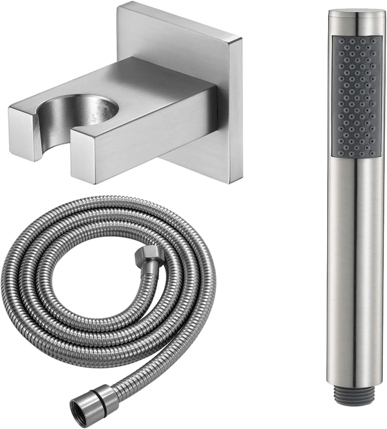 دوش دستی، دوش دستی برنجی جامد با فشار بالا، دوش دستی با جریان بالا، سر گرد با نگهدارنده دوش و شلنگ استیل 1.5 متری، ست دوش دستی دوش دستی، دوش دستی برنجی جامد با فشار بالا، دوش دستی با جریان بالا، سر گرد با نگهدارنده دوش و شلنگ استیل 1.5 متری، ست دوش دستی