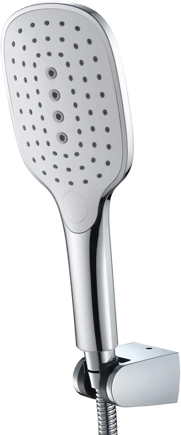 ست سر دوش دستی ABS، سر دوش صرفه جویی در آب با 3 عملکرد، سر دوش دستی فشار قوی با شلنگ 1.5 متری و نگهدارنده، کروم