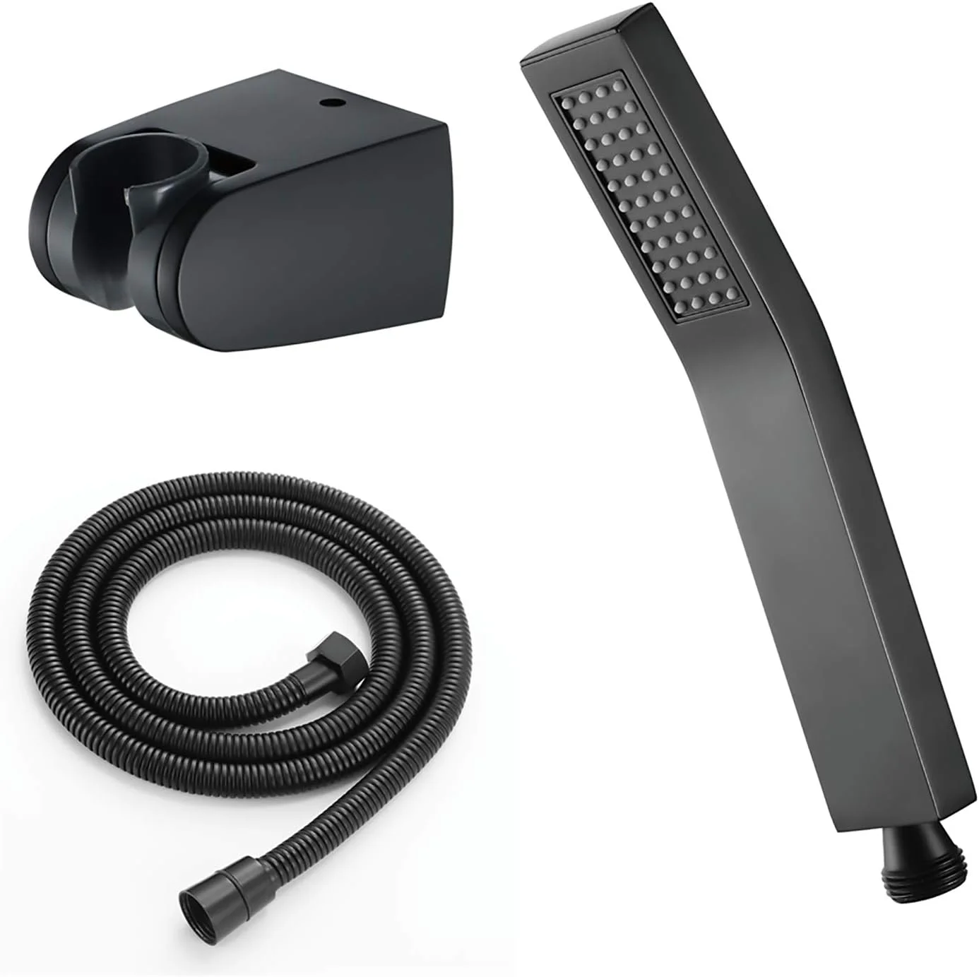 مجموعه سردوش دستی، سردوش برنجی صرفه جویی در آب، سردوش دستی تک حالته بارانی با شلنگ و نگهدارنده، مشکی