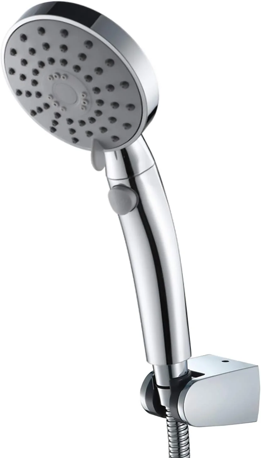 مجموعه سر دوش دستی ABS گرد، سر دوش صرفه جویی در آب با 3 عملکرد، سر دوش دستی فشار قوی با شلنگ 1.5 متری و نگهدارنده