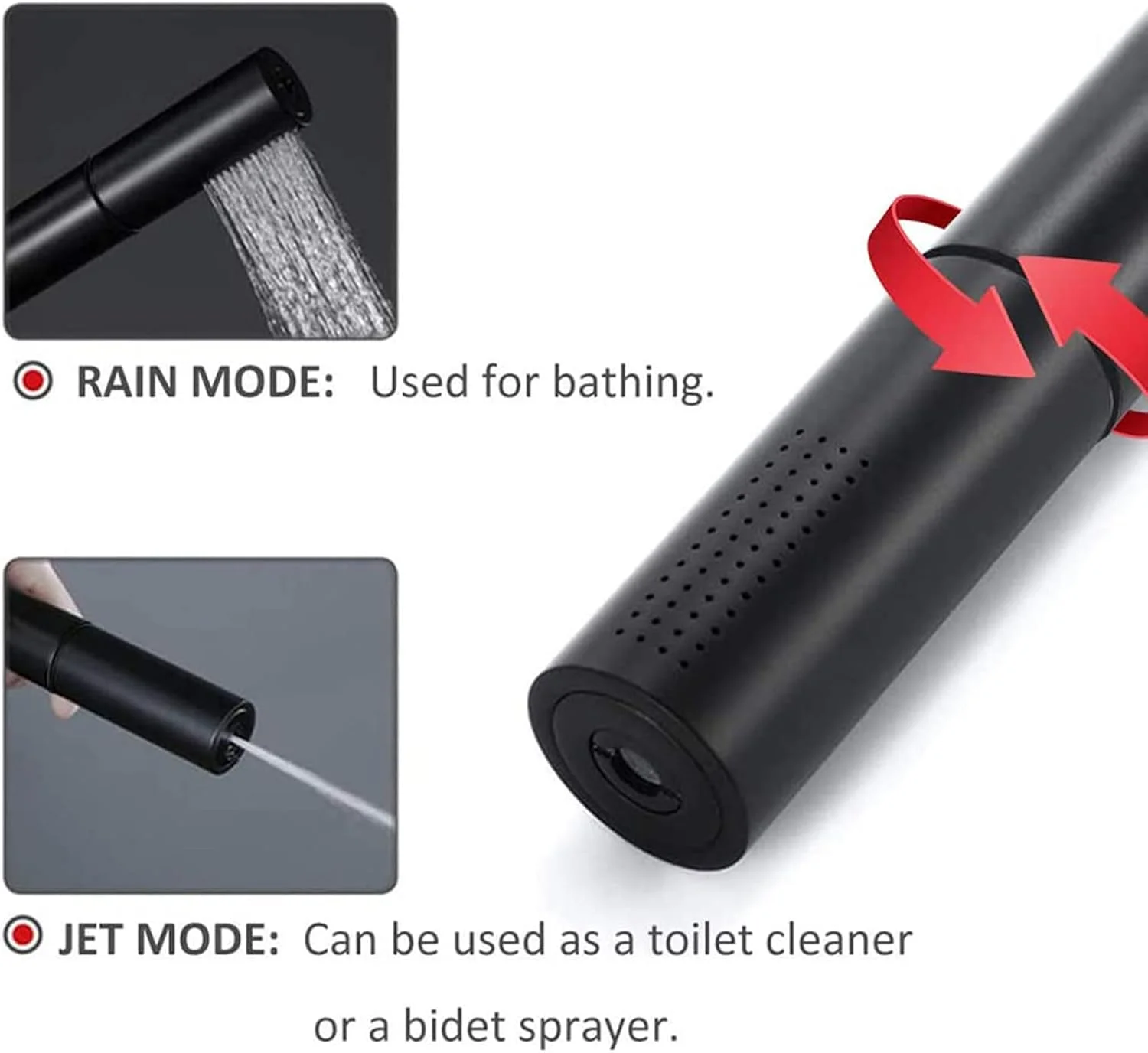 مجموعه سر دوش دستی با 2 حالت، سر دوش فشار قوی 7 اینچی، دوش دستی با جریان بالا به همراه شلنگ و پایه - کروم