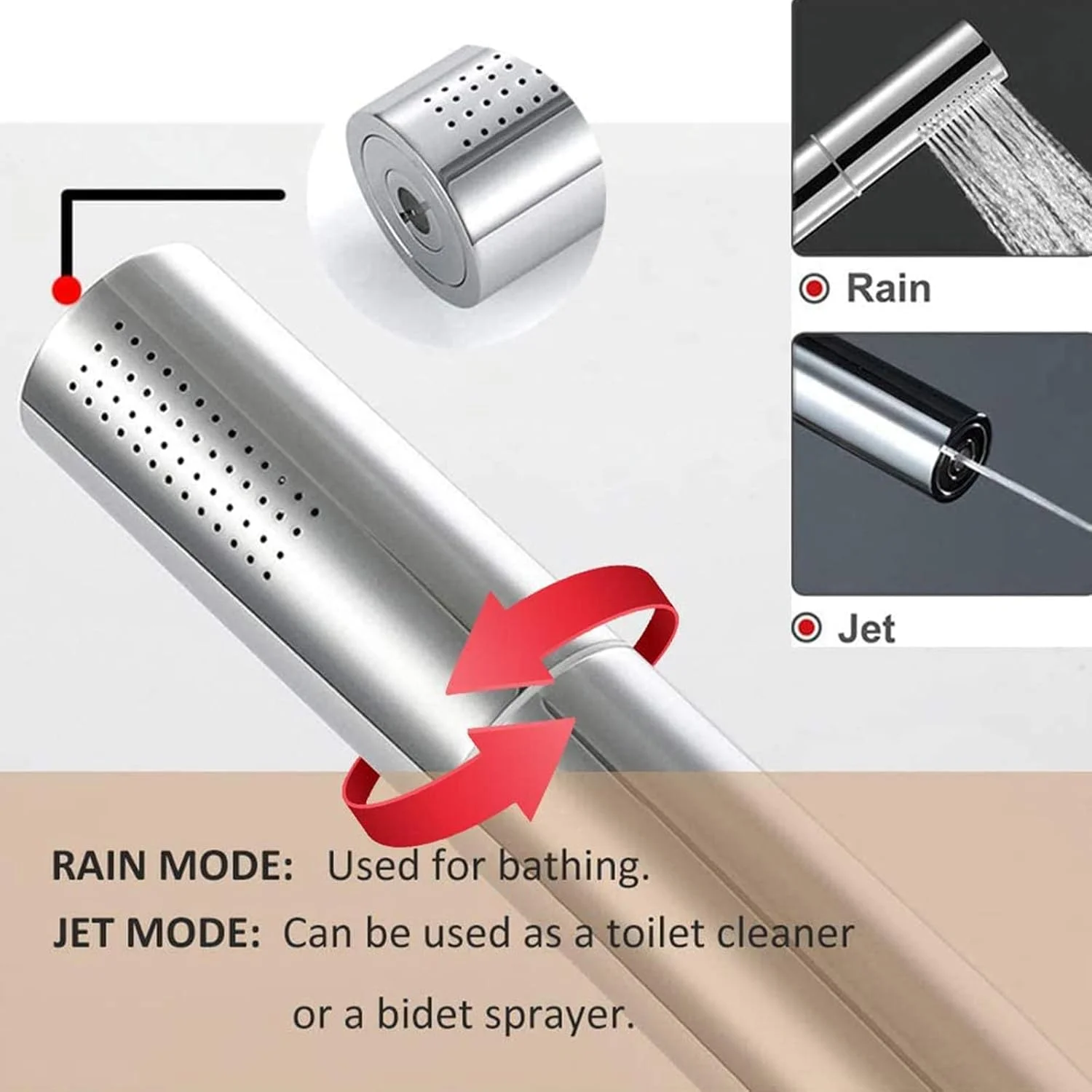 مجموعه سر دوش دستی با 2 حالت، سر دوش فشار قوی 7 اینچی، سر دوش دستی با جریان بالا به همراه شلنگ و پایه کروم
