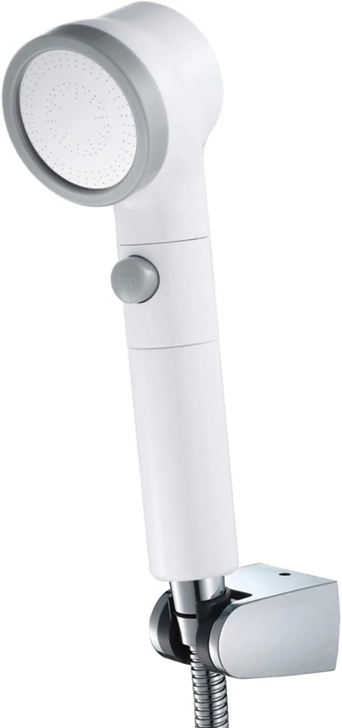 مجموعه سردوش دستی ABS سفید، سردوش دستی گرد بارانی با شلنگ