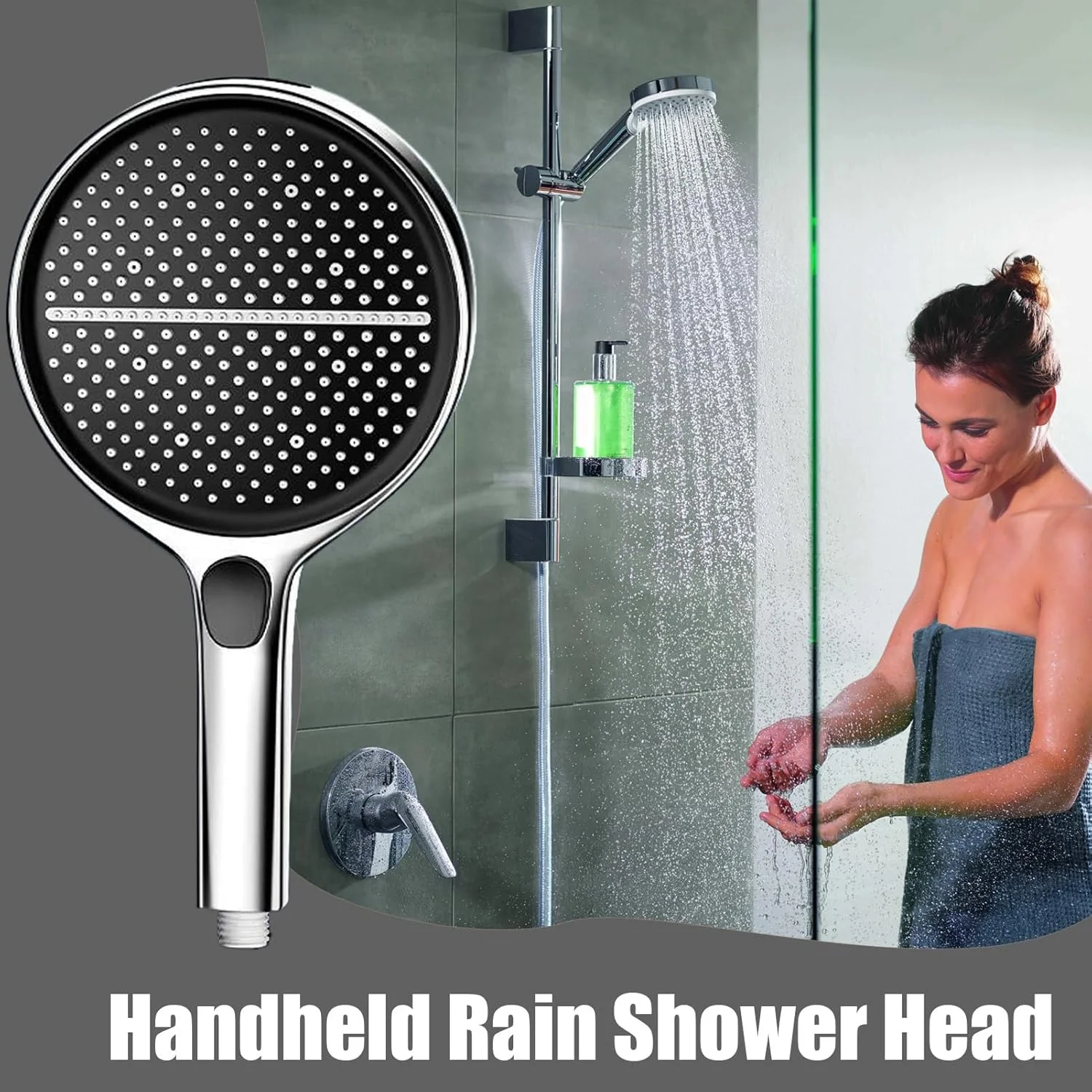 سری دوش دستی، سری دوش با اسپری دستی، تنظیمات قابل تنظیم سر دوش بارانی، لوازم جانبی حمام برای خانه، آپارتمان، حمام، وان، بزرگسالان، کودکان، حیوانات خانگی، هتل