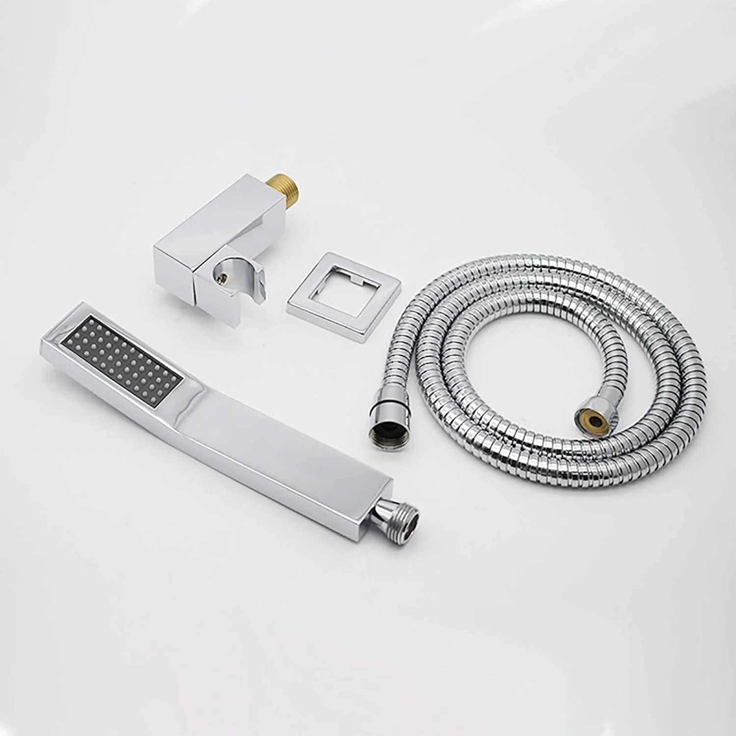 مجموعه سردوش دستی، سردوش بارانی دستی برنجی، سردوش ماساژ اسپا، سردوش دستی مربعی با نازل سیلیکونی، شلنگ دوش، نگهدارنده دوش