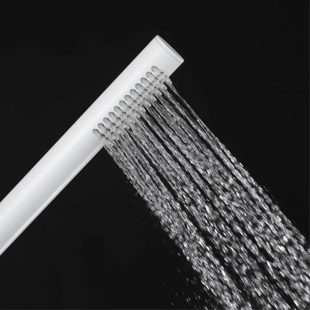 دوش دستی برنجی سفید، دوش دستی با حالت پاشش بارانی، دارای یک حالت پاشش، دوش ماساژور اسپا، دوش دستی گرد با نازل سیلیکونی