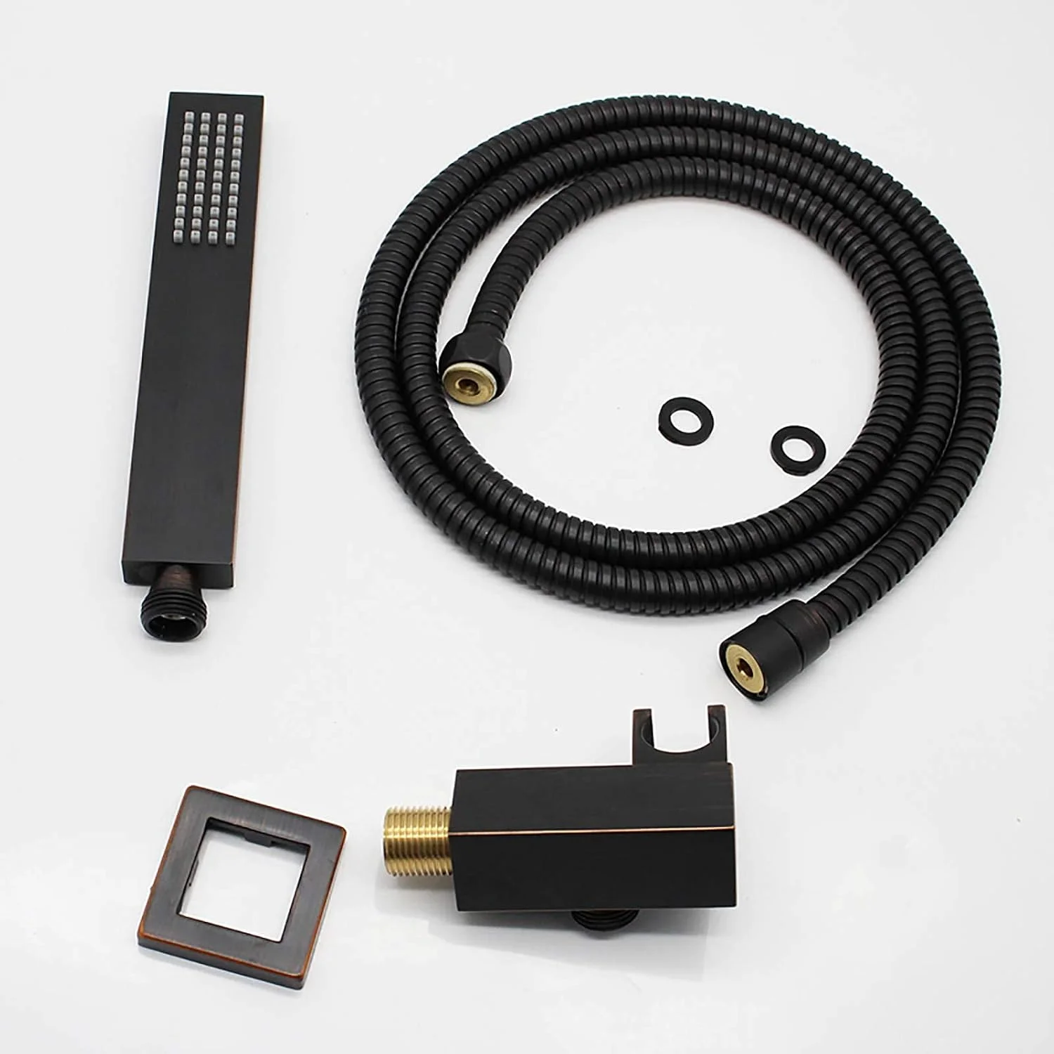 ست دوش دستی DTQDX، سردوش بارانی، سردوش ماساژور اسپا، سردوش دستی مربعی با نازل سیلیکونی، شلنگ دوش، نگهدارنده دوش، ORB