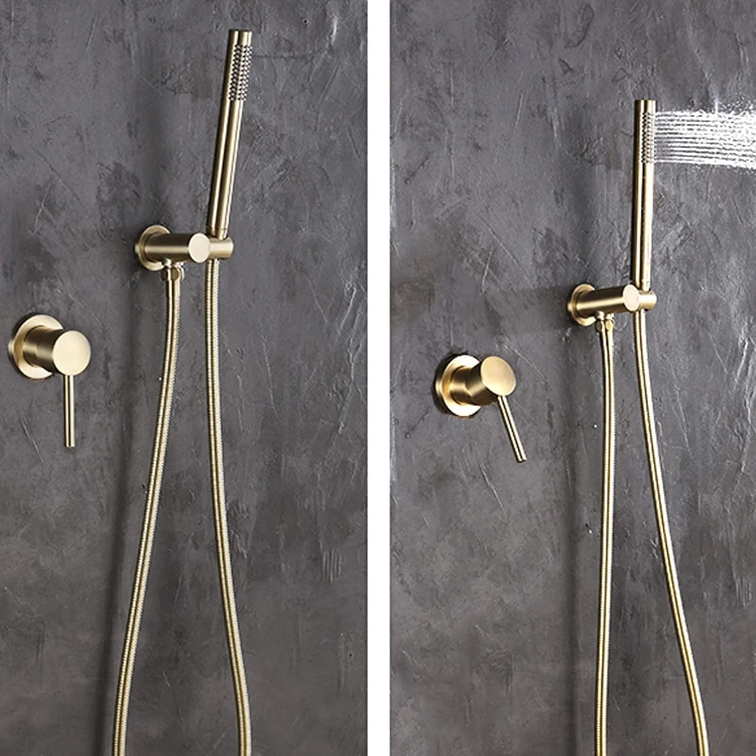 ست دوش دستی با دسته تکی برنجی، سردوش بارانی، سردوش ماساژ اسپا، سردوش دستی گرد با نازل سیلیکونی، شلنگ دوش، طلایی برس خورده، مشکی ست دوش دستی با دسته تکی برنجی، سردوش بارانی، سردوش ماساژ اسپا، سردوش دستی گرد با نازل سیلیکونی، شلنگ دوش، طلایی برس خورده، مشکی