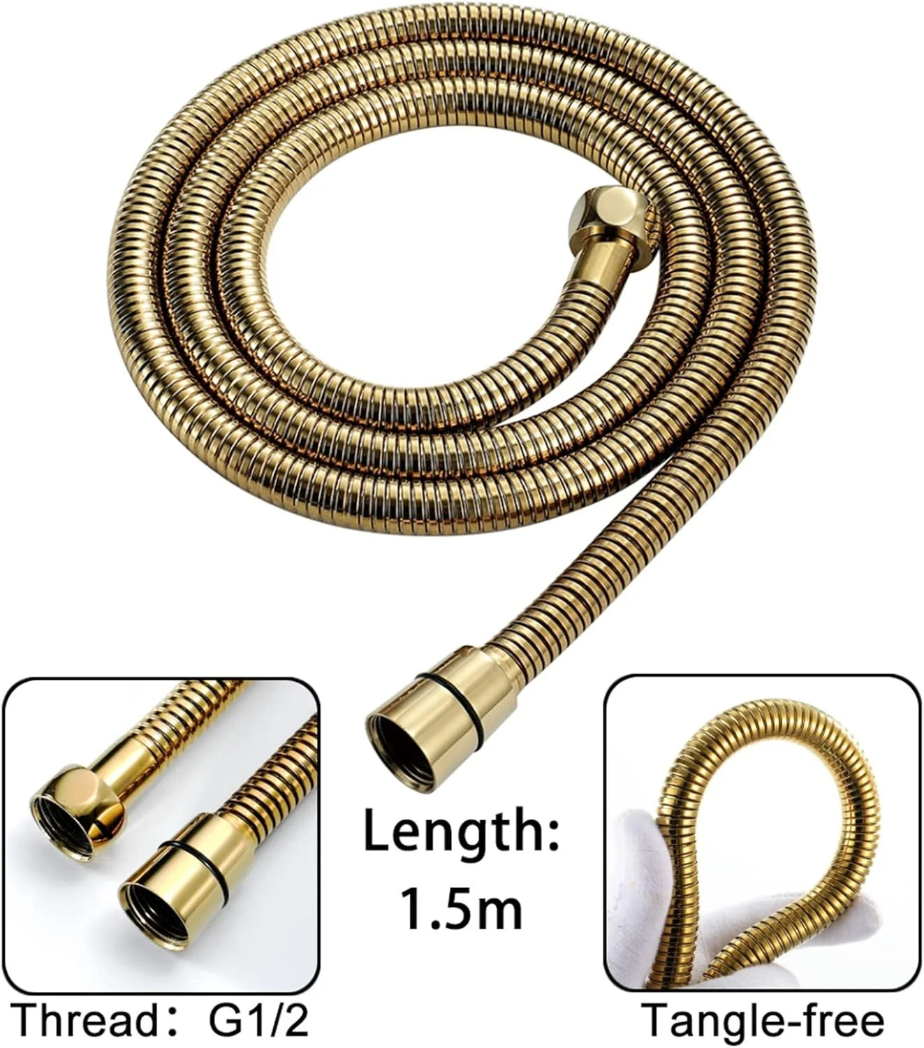 ست دوش دستی با فشار قوی، شامل شلنگ استیل ضد زنگ 304 بسیار بلند و پایه بازویی قابل تنظیم 90 درجه، مناسب حمام ست دوش دستی با فشار قوی، شامل شلنگ استیل ضد زنگ 304 بسیار بلند و پایه بازویی قابل تنظیم 90 درجه، مناسب حمام