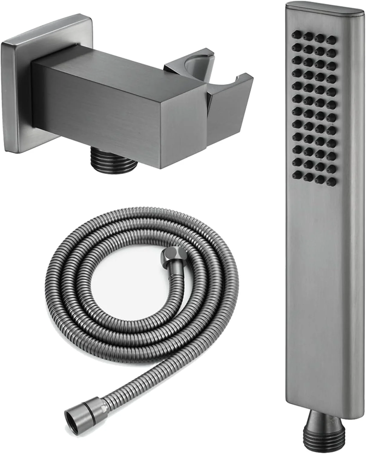 ست سر دوش دستی با فشار قوی، شلنگ استیل ضد زنگ 304 بسیار بلند و پایه بازویی قابل تنظیم ABS، دوش دستی حمام