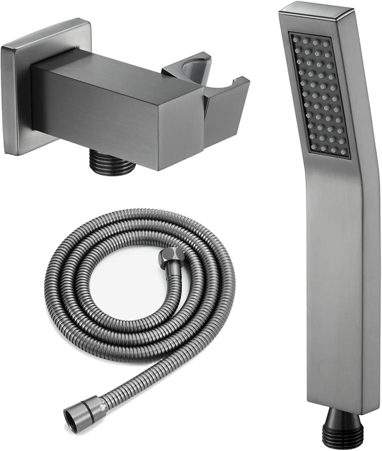 ست سر دوش دستی با فشار قوی، شلنگ استیل ضد زنگ 304 فوق العاده بلند و پایه بازویی قابل تنظیم ABS، دوش دستی حمام