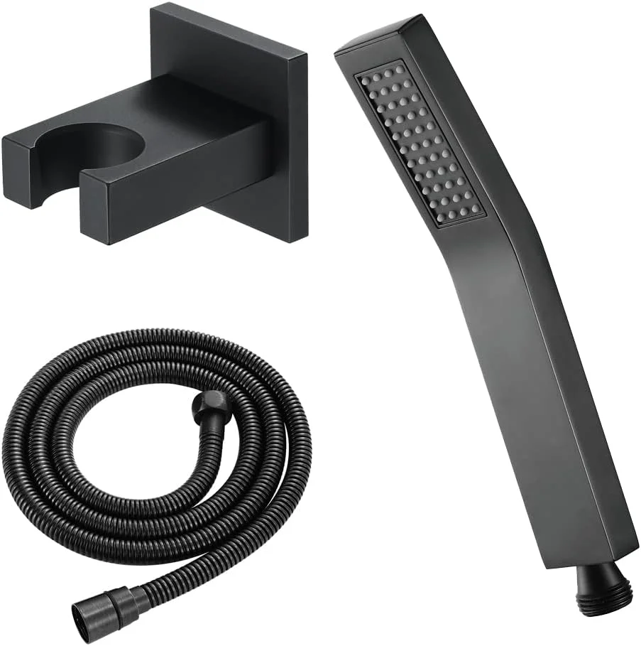 سری دوش دستی برنجی، کیت سری دوش دستی با فشار بالا به همراه شلنگ دوش 150 سانتی متری و پایه ABS مشکی