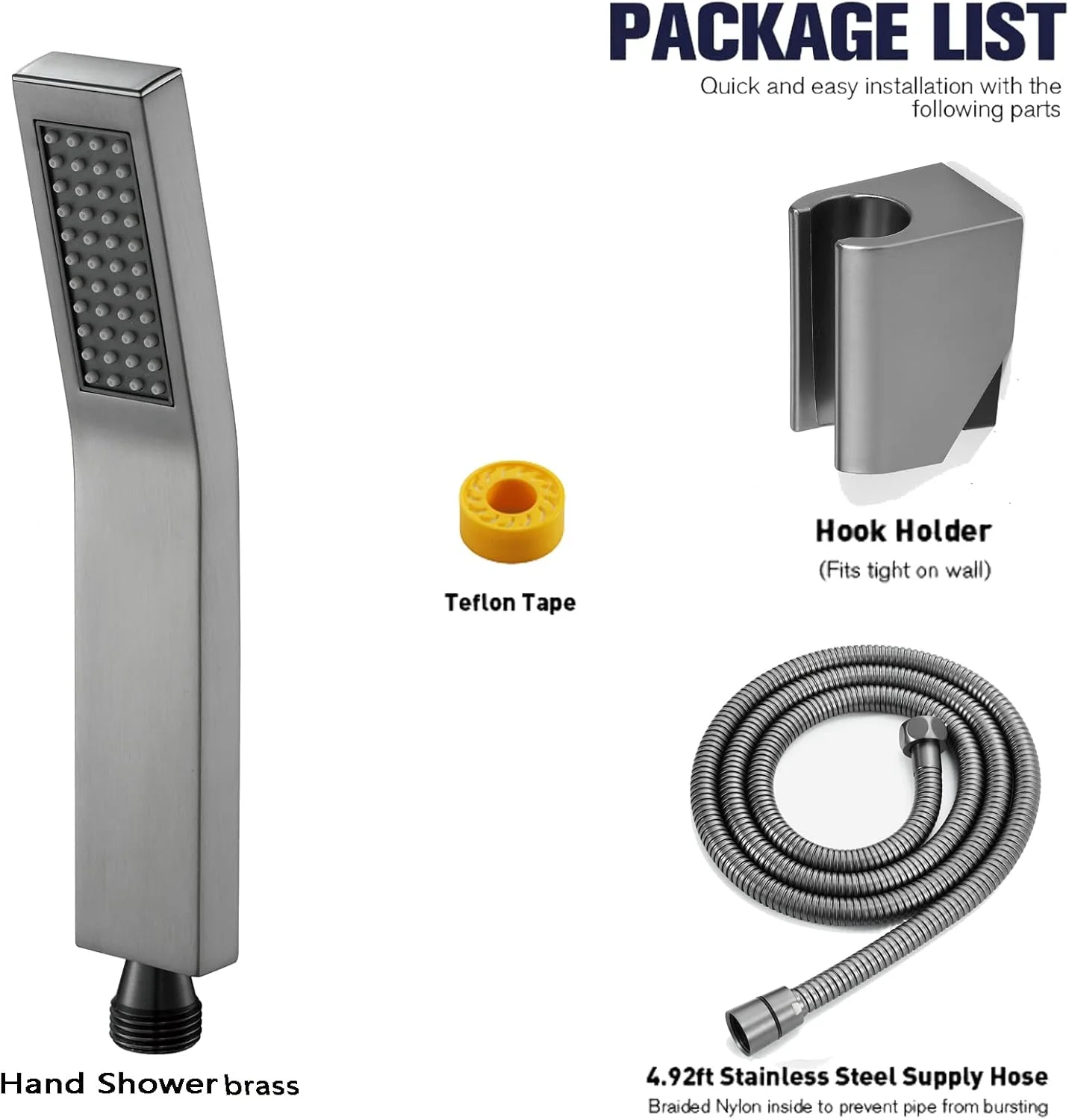 ست سردوش دستی، سردوش های دستی برنجی، سردوش یونیورسال با شلنگ 1.5 متری، اسپری سردوش دستی فشار قوی با براکت سردوش قابل تنظیم